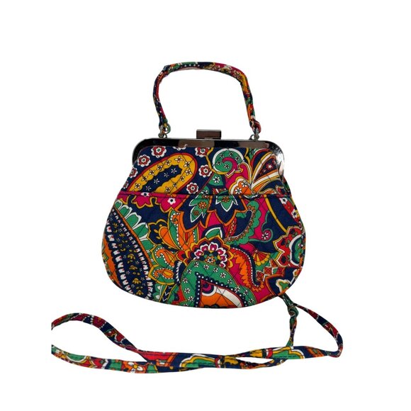 Vera Bradley Cotton Carson Mini Shoulder Bag With Vibrant Floral Paisley Pattern - Picture 5 of 12